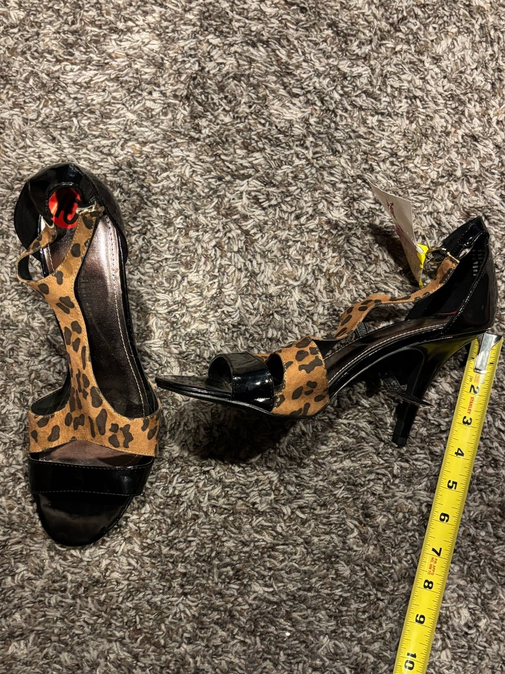 Secret Celebrity Leopard Print and Black Women's Dress Heels